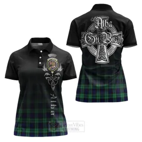 Abercrombie Tartan Women's Polo Shirt Featuring Alba Gu Brath Family Crest Celtic Inspired