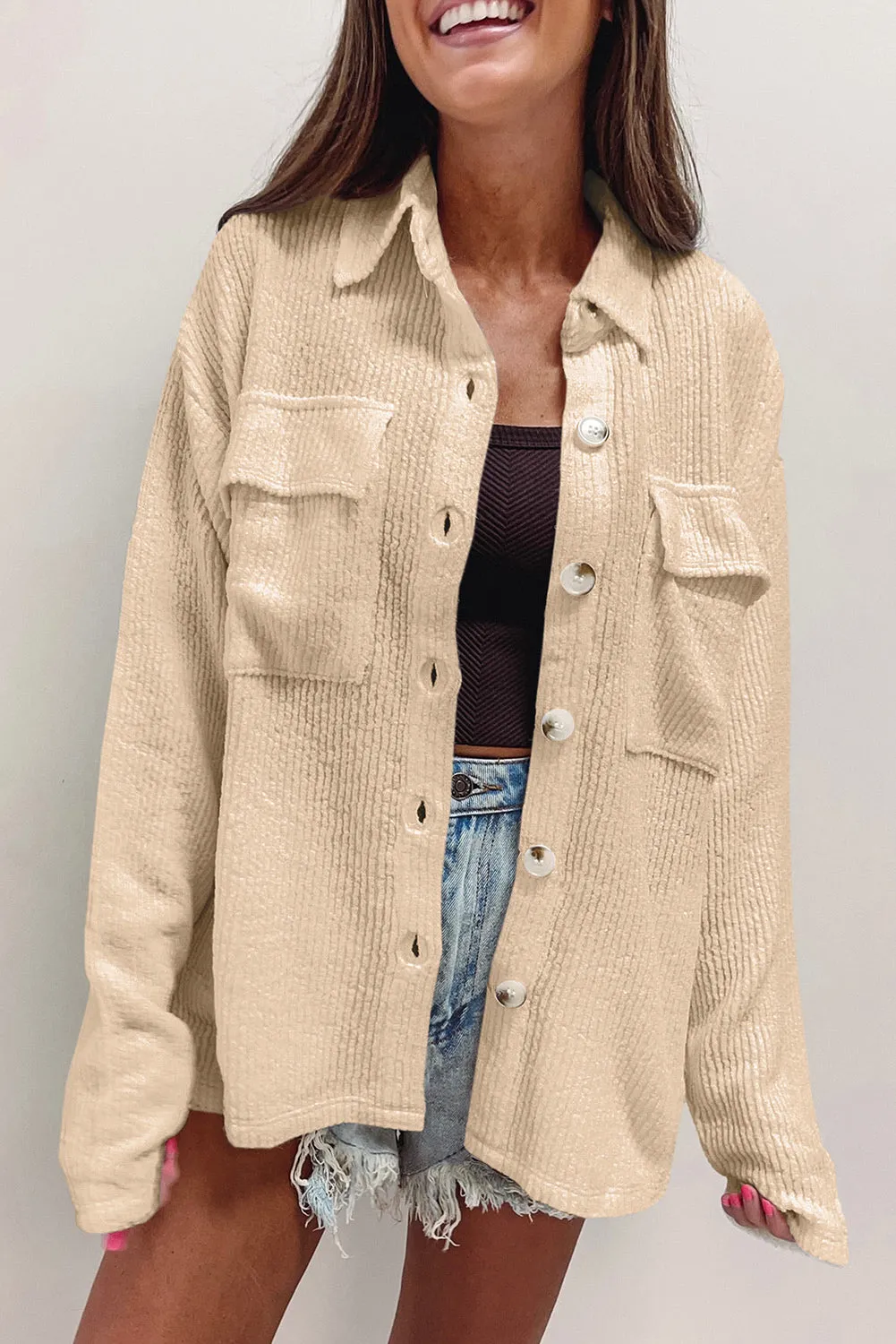 🔥 Dark Khaki Rib Textured Pocket Jacket: When You Want to Look Like You’ve Got Your Life Together, But You’re Actually Just Trying to Survive Another Day 🔥