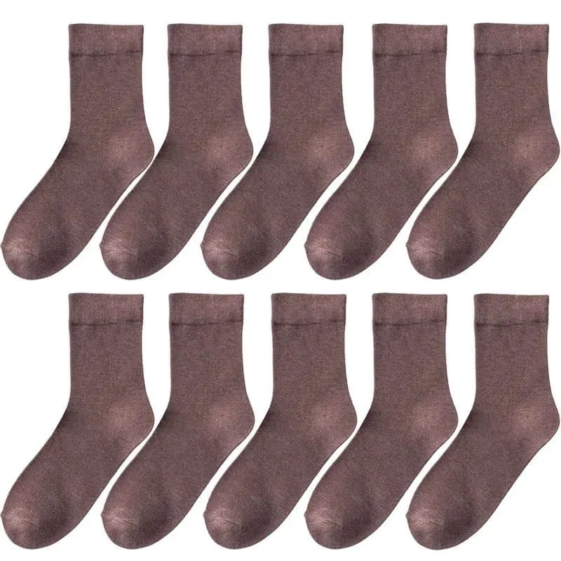 10 Pairs YIBATE Bamboo Fiber Socks - Breathable, Moisture-Wicking Women's Casual Socks