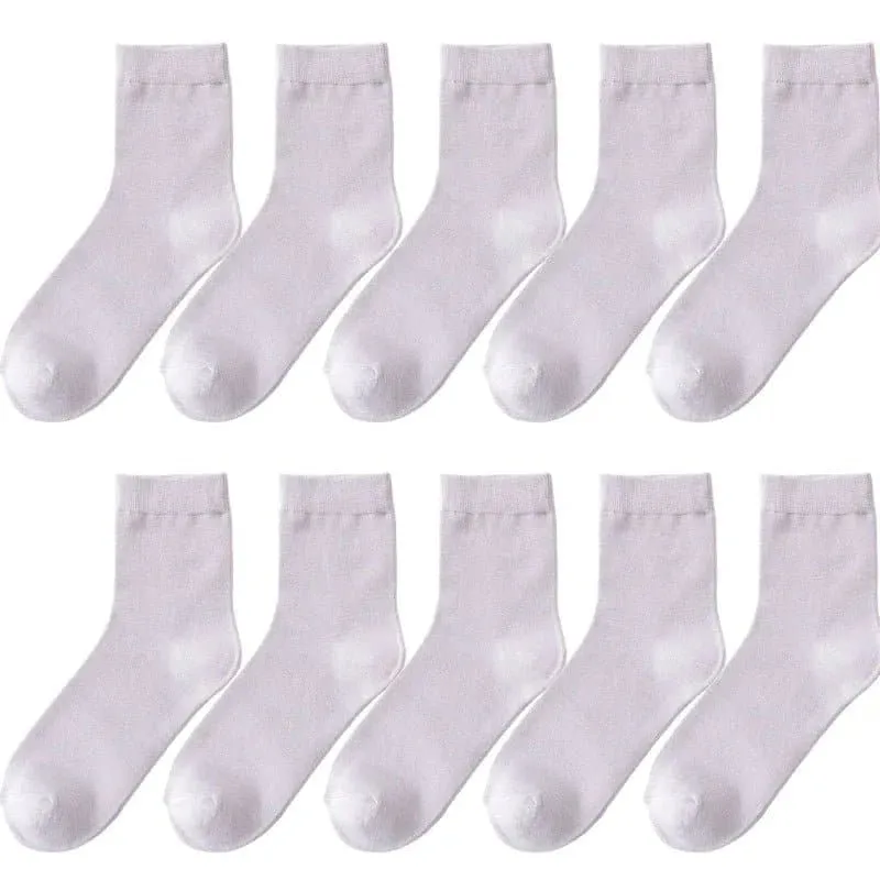 10 Pairs YIBATE Bamboo Fiber Socks - Breathable, Moisture-Wicking Women's Casual Socks