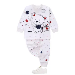 2pcs/set cartoon print winter baby clothing set Long Sleeved