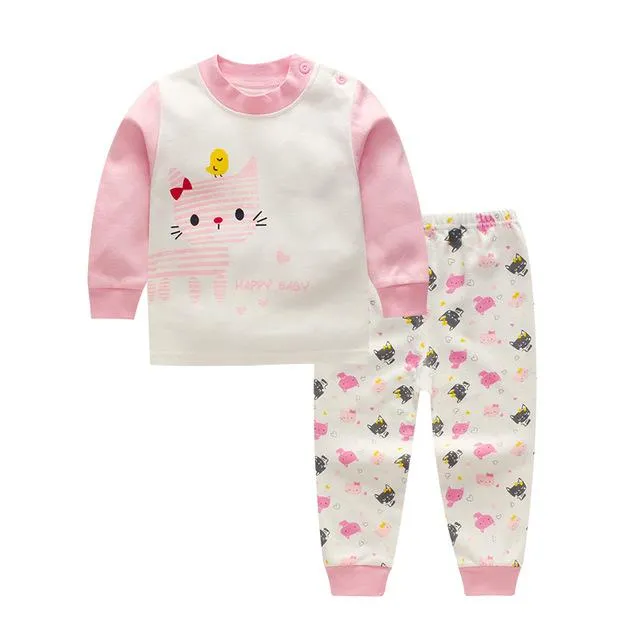 2pcs/set Cartoon winter baby clothing set long sleeved