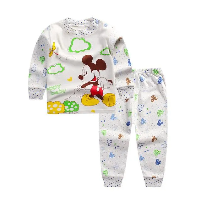 2pcs/set Cartoon winter baby clothing set long sleeved