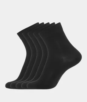 5 pack black bamboo low cut socks