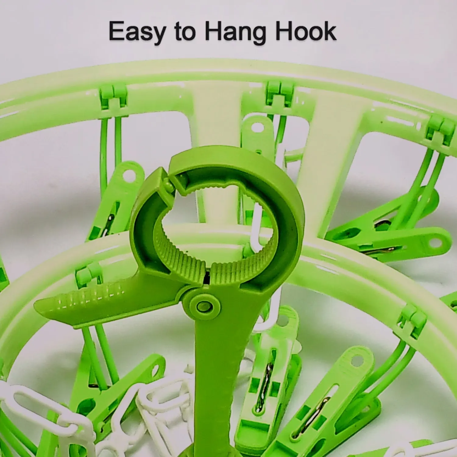 7287 PLASTIC ROUND CLOTH DRYING HANGING HANGER ( 15 CLIPS )