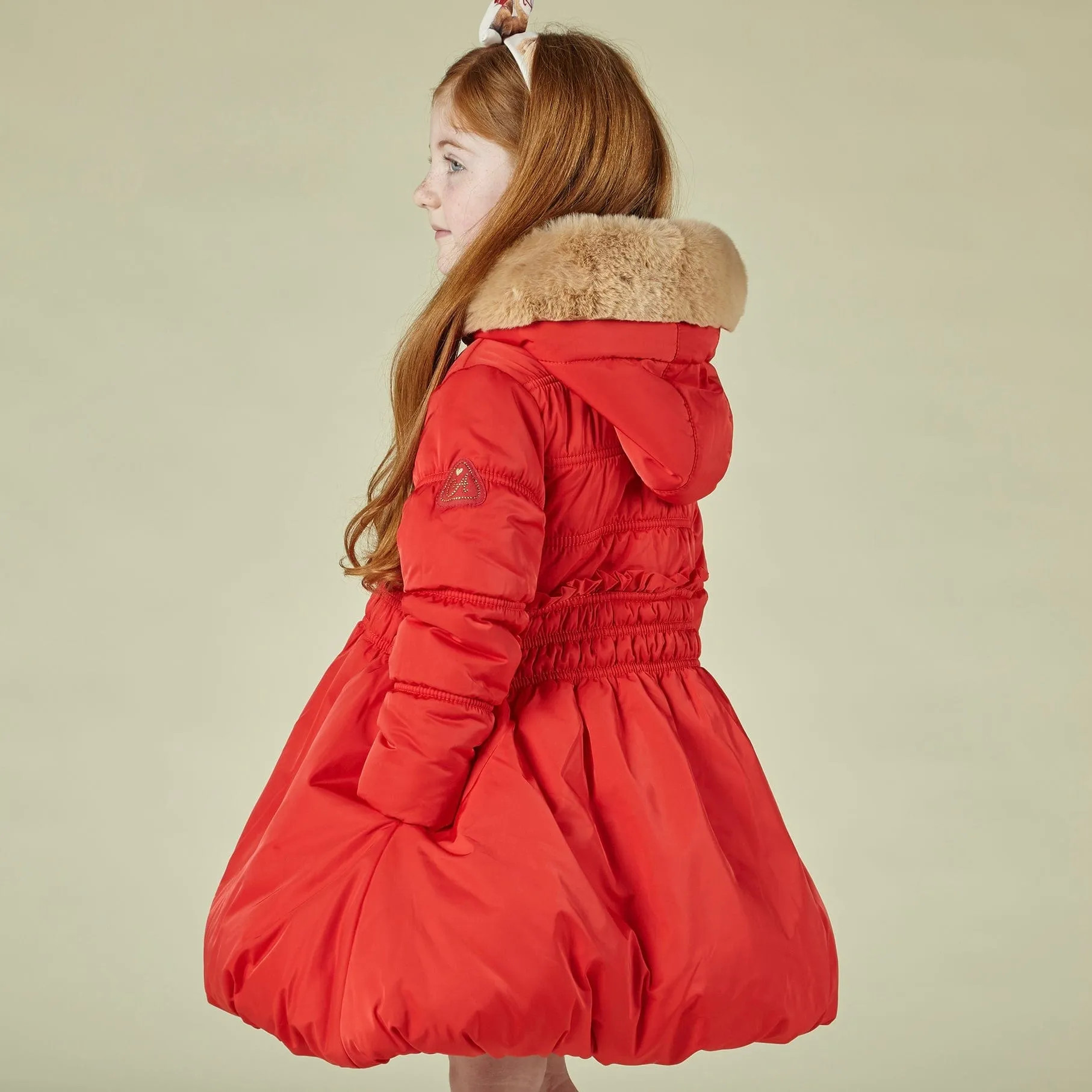 A DEE - Maisy Faux Fur Hooded Jacket - Red