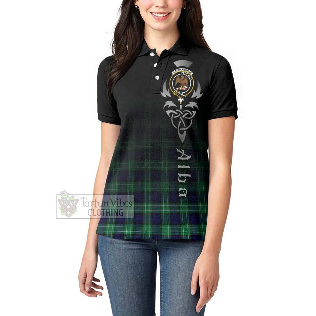 Abercrombie Tartan Women's Polo Shirt Featuring Alba Gu Brath Family Crest Celtic Inspired