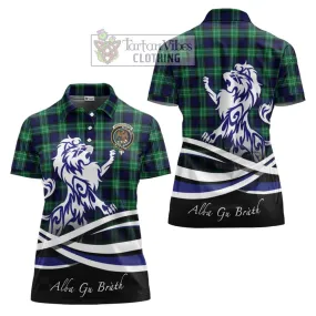 Abercrombie Tartan Women's Polo Shirt with Alba Gu Brath Regal Lion Emblem