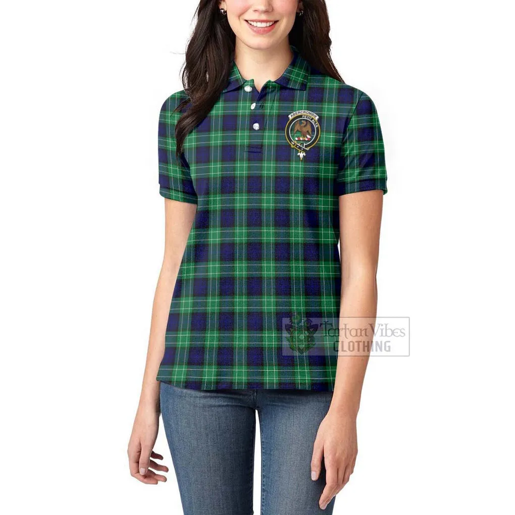 Abercrombie Tartan Women's Polo Shirt with Family Crest and Bearded Skull Holding Bottles of Whiskey