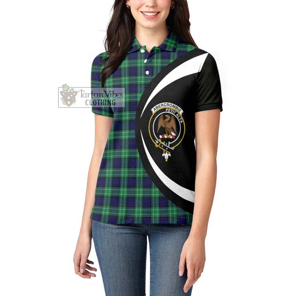 Abercrombie Tartan Women's Polo Shirt with Family Crest Circle Style