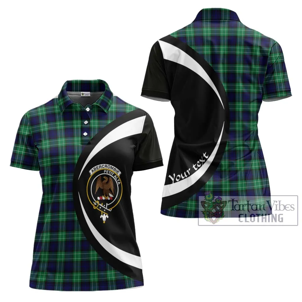 Abercrombie Tartan Women's Polo Shirt with Family Crest Circle Style