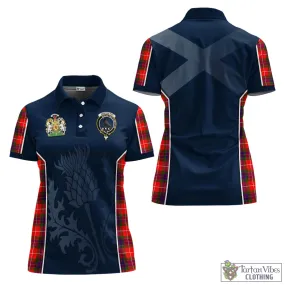 Abernethy Tartan Women's Polo Shirt with Family Crest and Scottish Thistle Vibes Sport Style