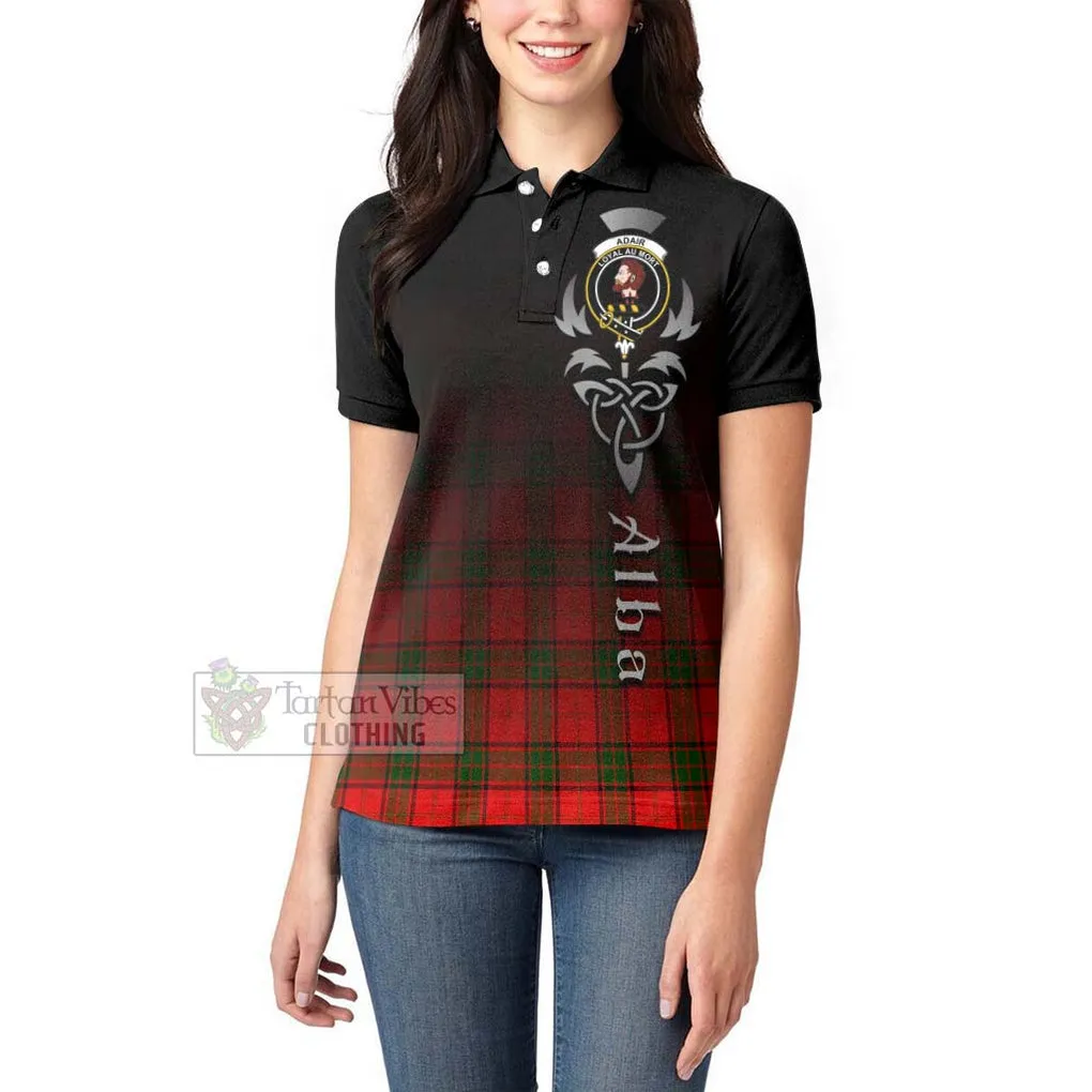 Adair Tartan Women's Polo Shirt Featuring Alba Gu Brath Family Crest Celtic Inspired