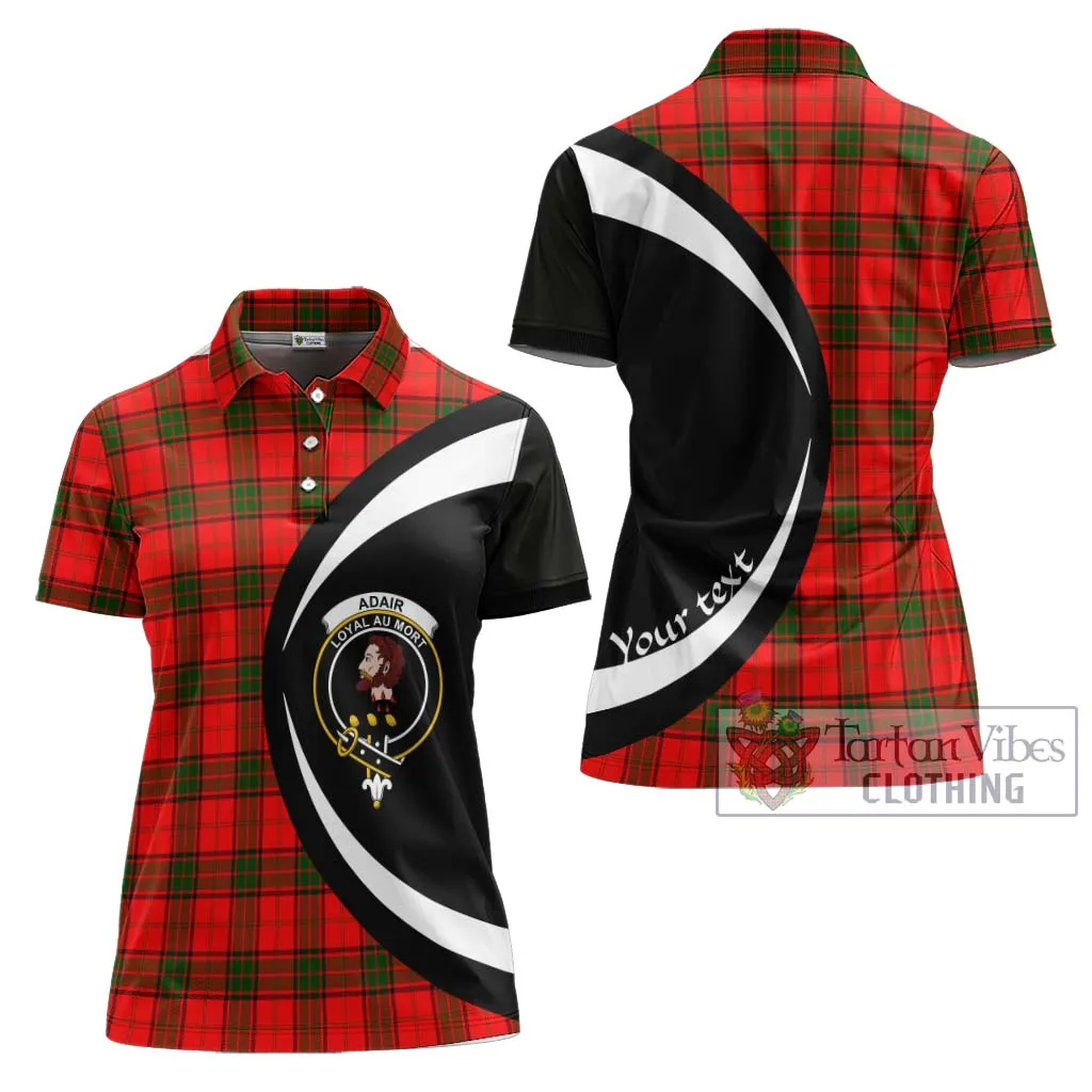 Adair Tartan Women's Polo Shirt with Family Crest Circle Style