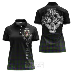 Adam Tartan Women's Polo Shirt Featuring Alba Gu Brath Family Crest Celtic Inspired