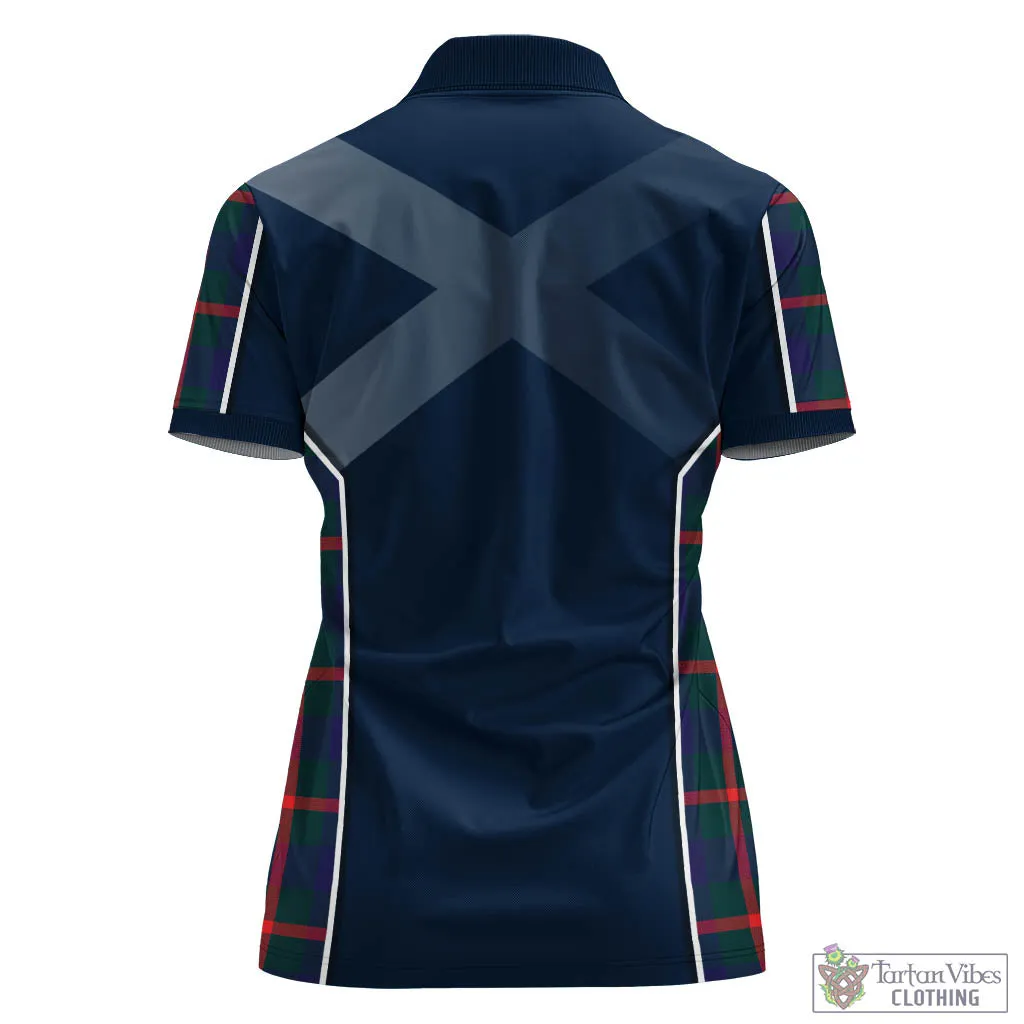 Agnew Tartan Women's Polo Shirt with Family Crest and Scottish Thistle Vibes Sport Style