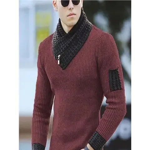 Aidase 2024 New Pullover American Men's Scarf Collar Sweater Knitted Sweater Long Sleeved Knitwear Men Women Spliced Sweater Jacket