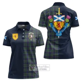 Allardice Tartan Women's Polo Shirt Alba with Scottish Lion Royal Arm Half Style