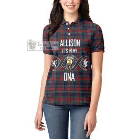 Allison Red Tartan Women's Polo Shirt with Family Crest DNA In Me Style