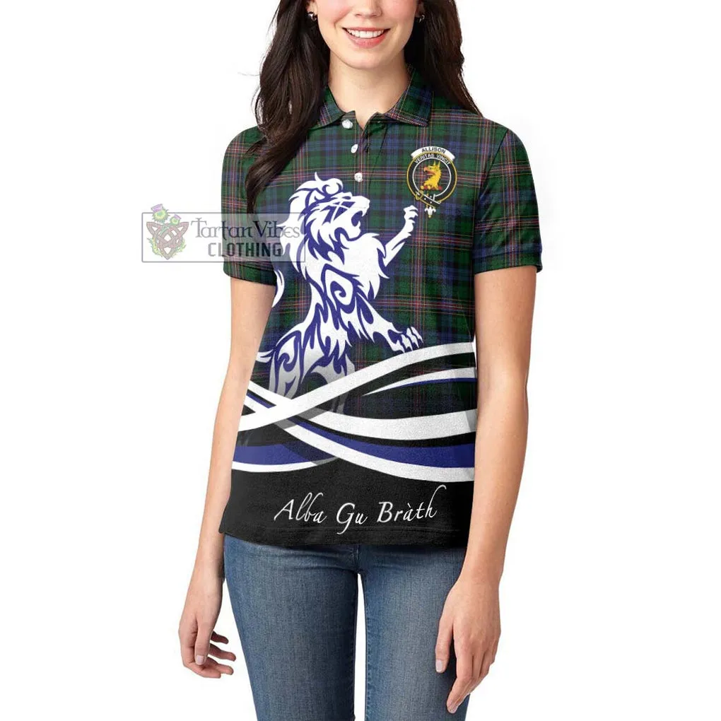 Allison Tartan Women's Polo Shirt with Alba Gu Brath Regal Lion Emblem