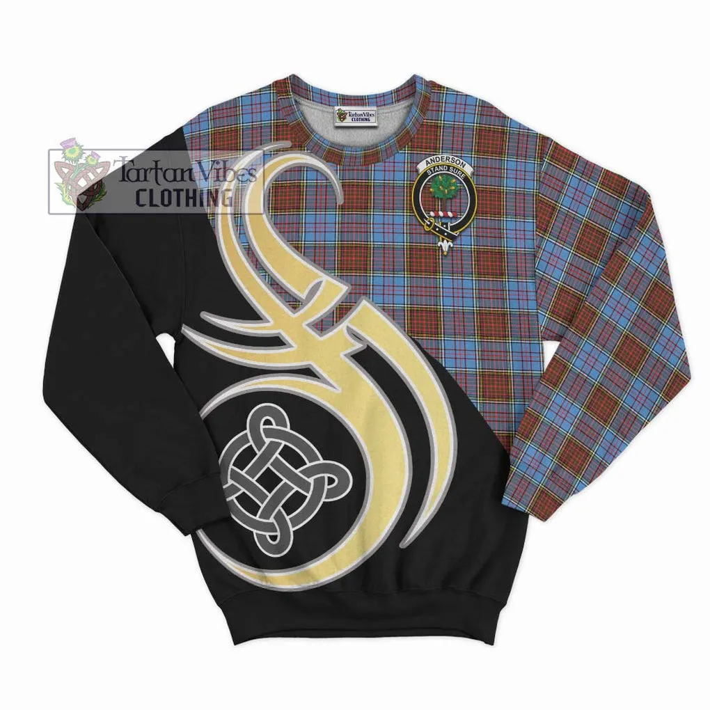 Anderson Modern Tartan Sweatshirt with Family Crest and Celtic Symbol Style