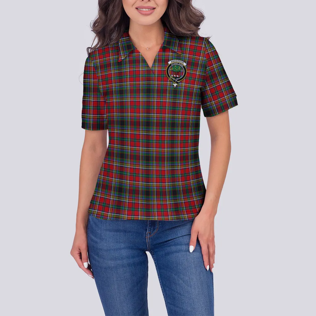 Anderson of Arbrake Tartan Polo Shirt with Family Crest For Women