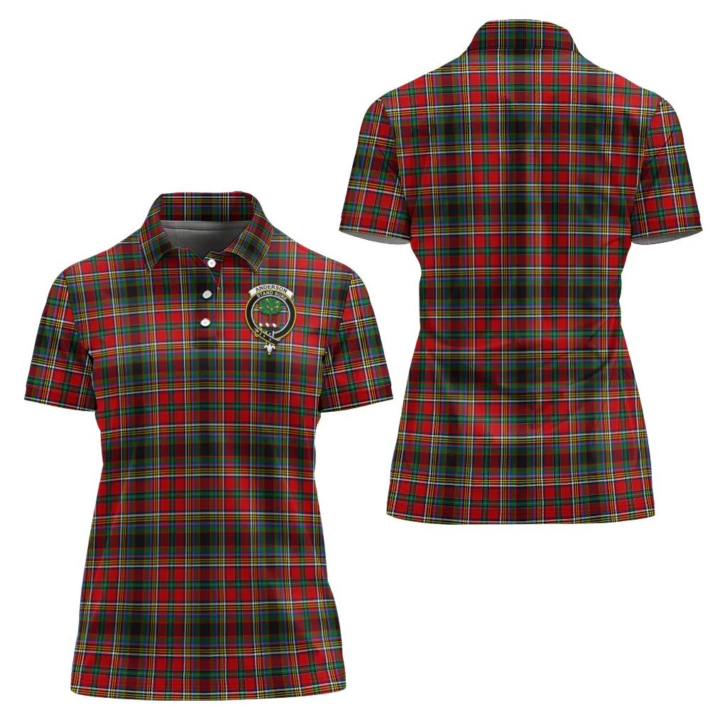 Anderson of Arbrake Tartan Polo Shirt with Family Crest For Women