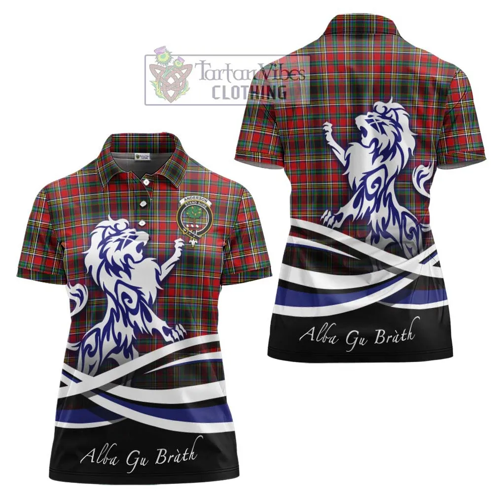 Anderson of Arbrake Tartan Women's Polo Shirt with Alba Gu Brath Regal Lion Emblem