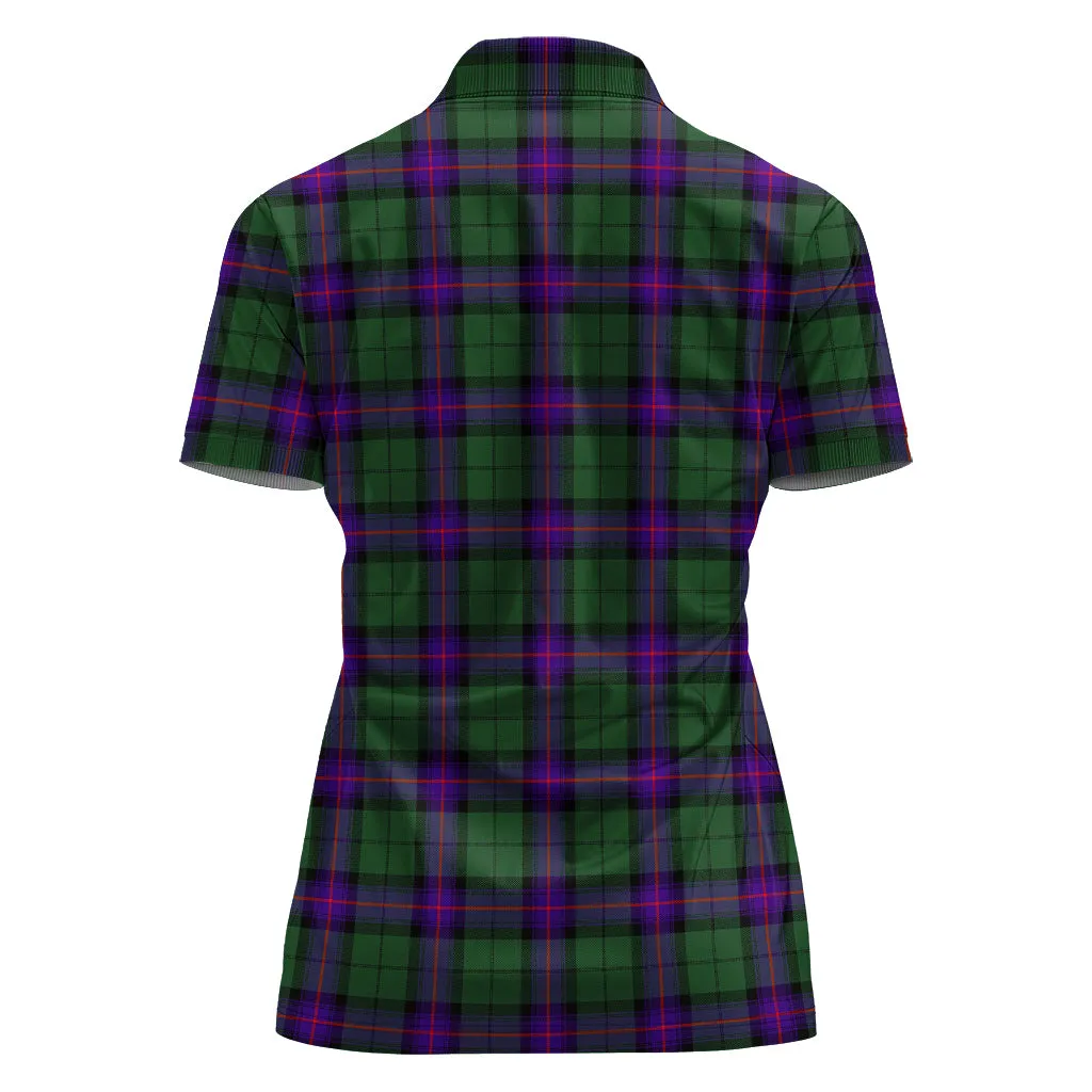 Armstrong Modern Tartan Polo Shirt with Family Crest For Women