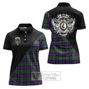 Armstrong Modern Tartan Women's Polo Shirt with Family Crest and Military Logo Style