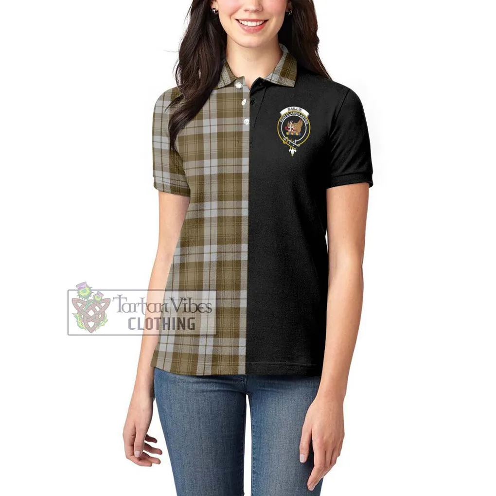 Baillie Dress Tartan Women's Polo Shirt with Family Crest and Half Of Me Style