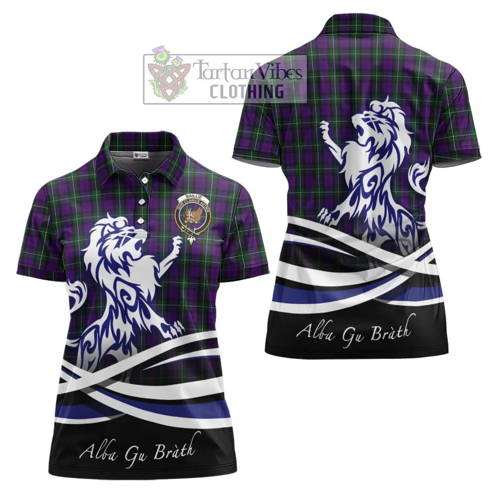 Baillie Highland Society Tartan Women's Polo Shirt with Alba Gu Brath Regal Lion Emblem