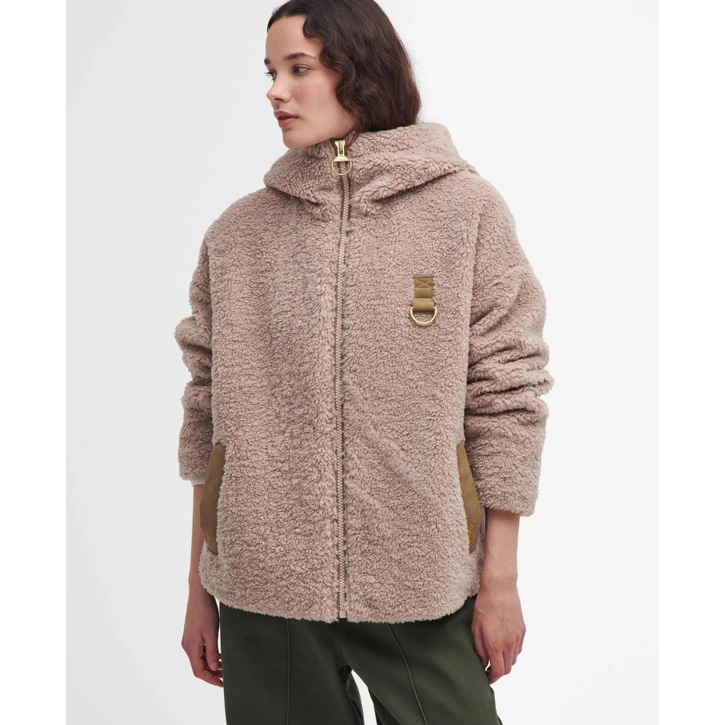 Barbour Amber Fleece In Natural/Light Sand/Dark Navy LFL0072BE11