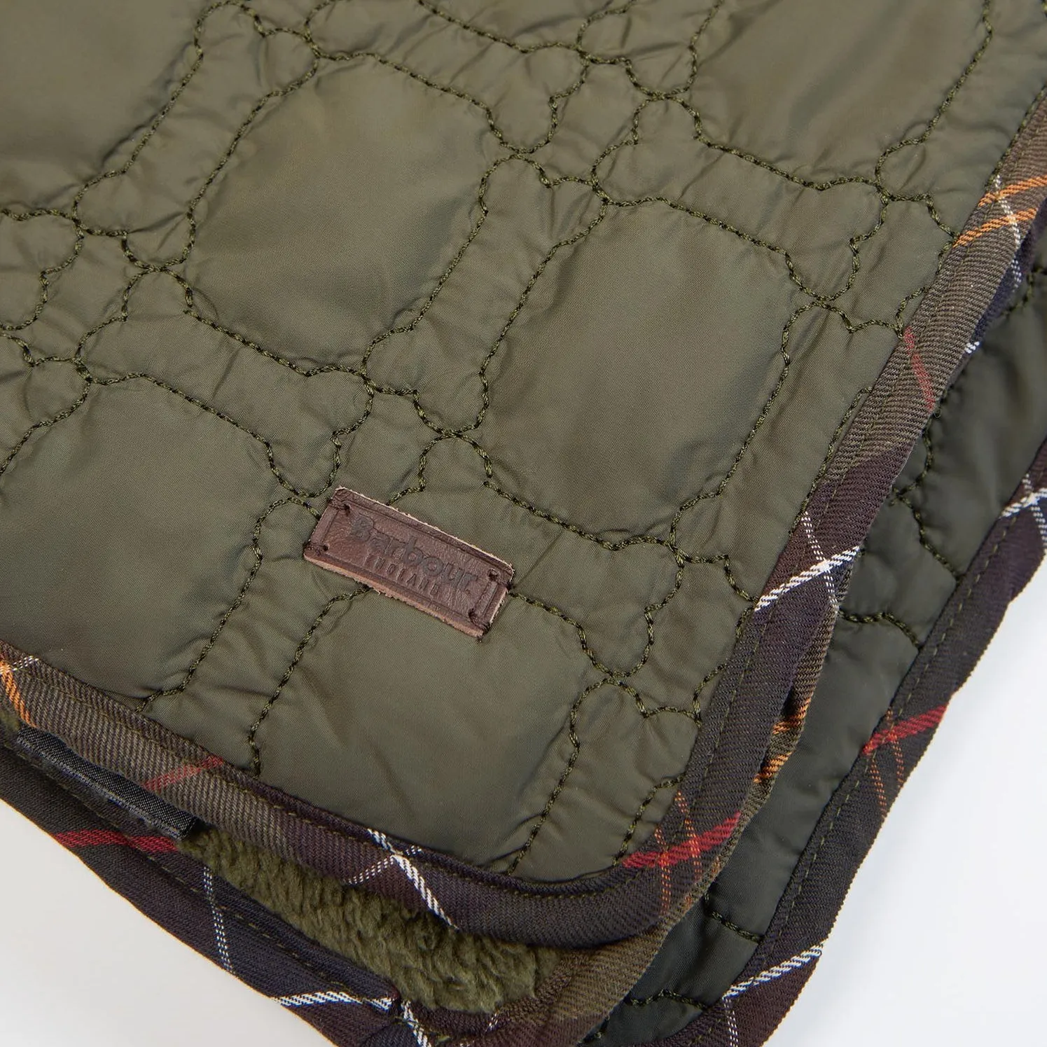 Barbour Dog Bone Quilted Blanket in Dark Olive