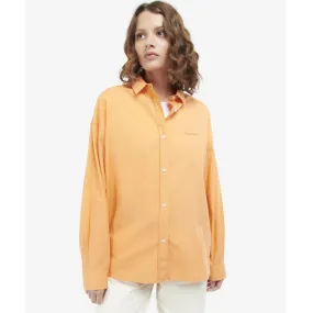 Barbour Kenmore Shirt in Papaya Orange LSH1524