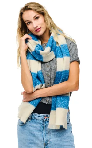 BASC3524 STRIPE PATTERN SOFT OBLONG SCARF