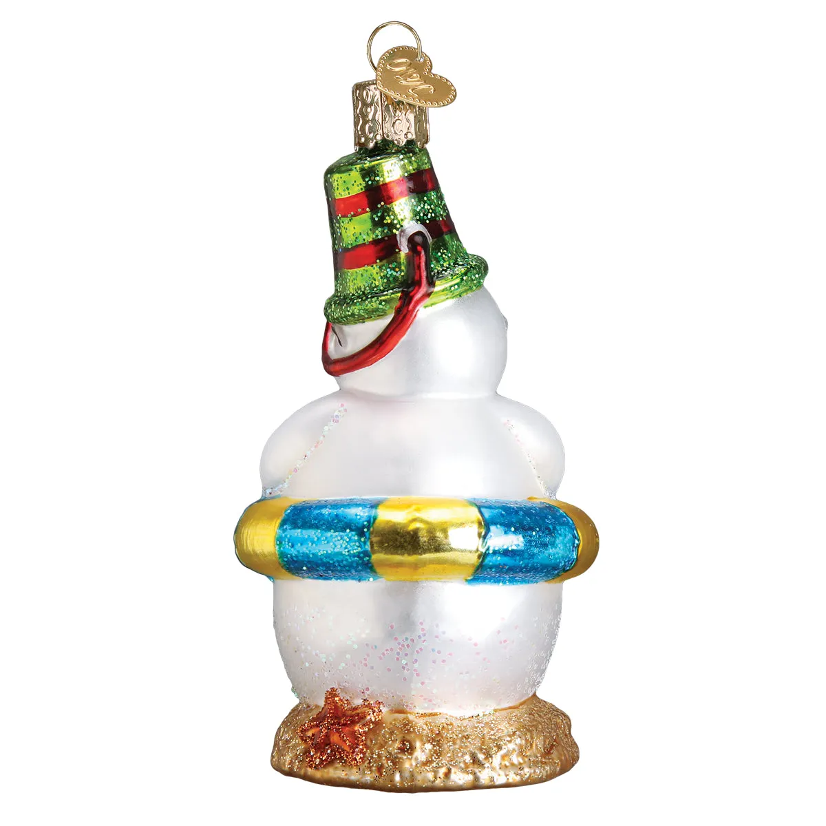 Beach Snowman Christmas Ornament