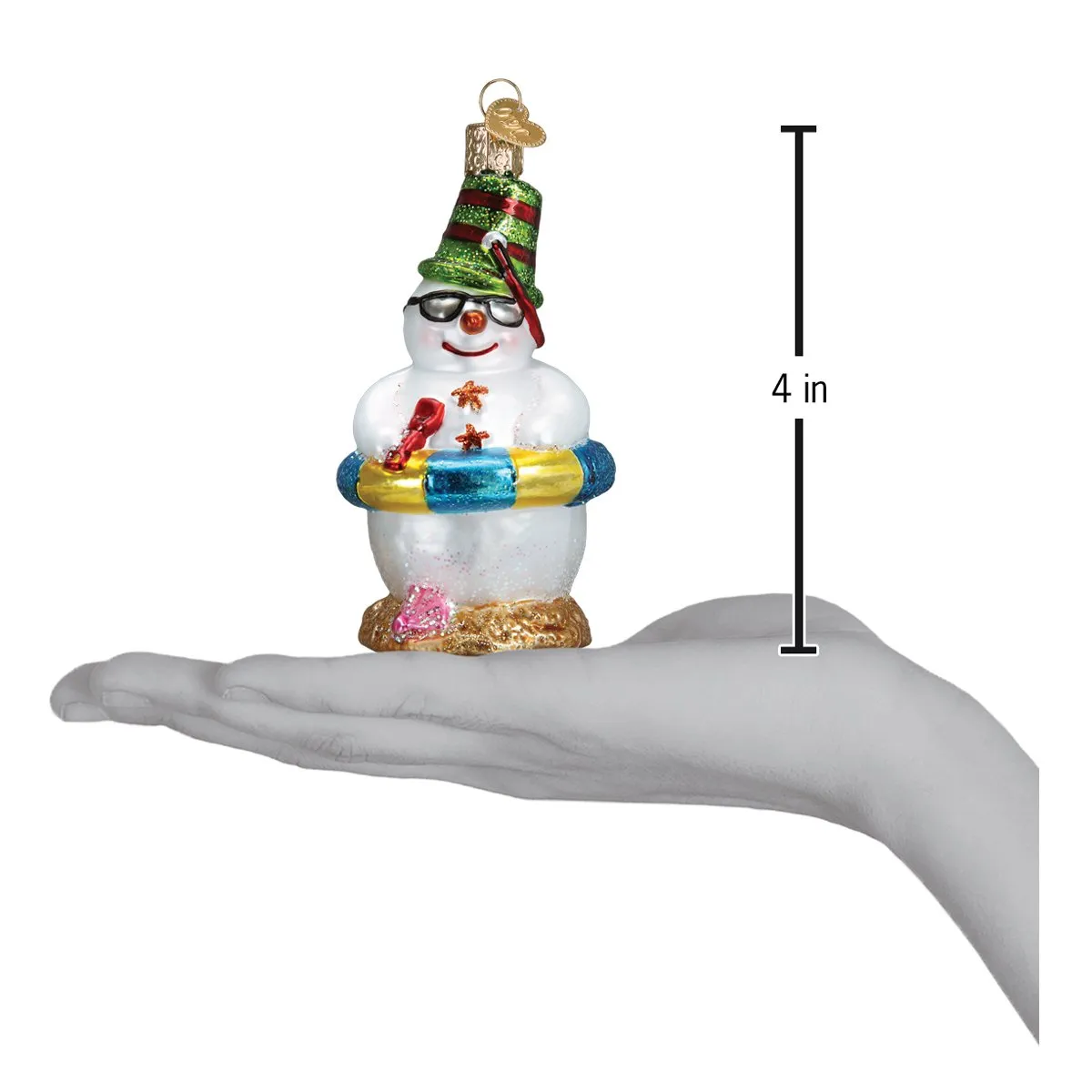 Beach Snowman Christmas Ornament