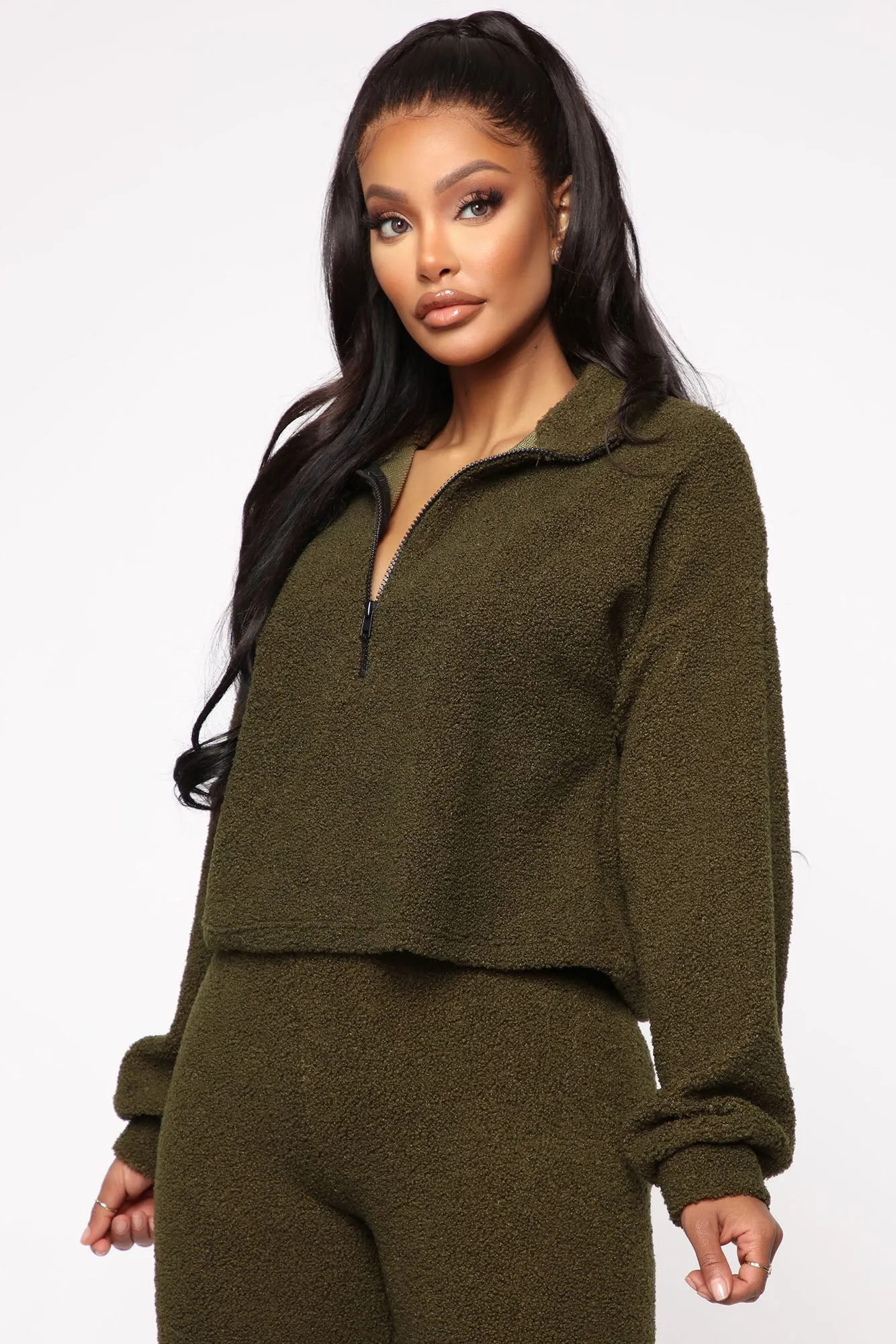 Beary Cute Sherpa Set - Olive