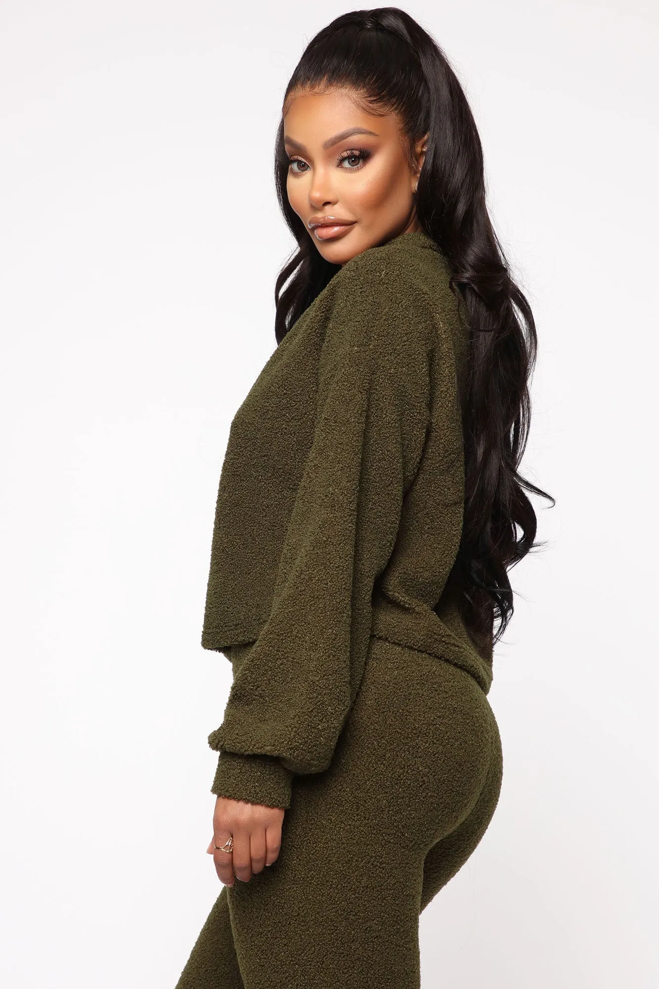 Beary Cute Sherpa Set - Olive