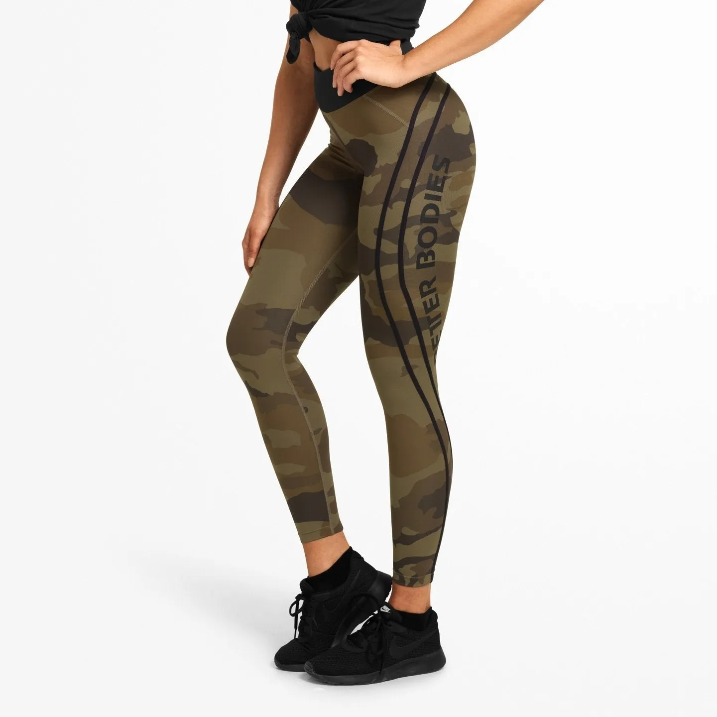 Better Bodies Camo High Tights - Dark Green Camo