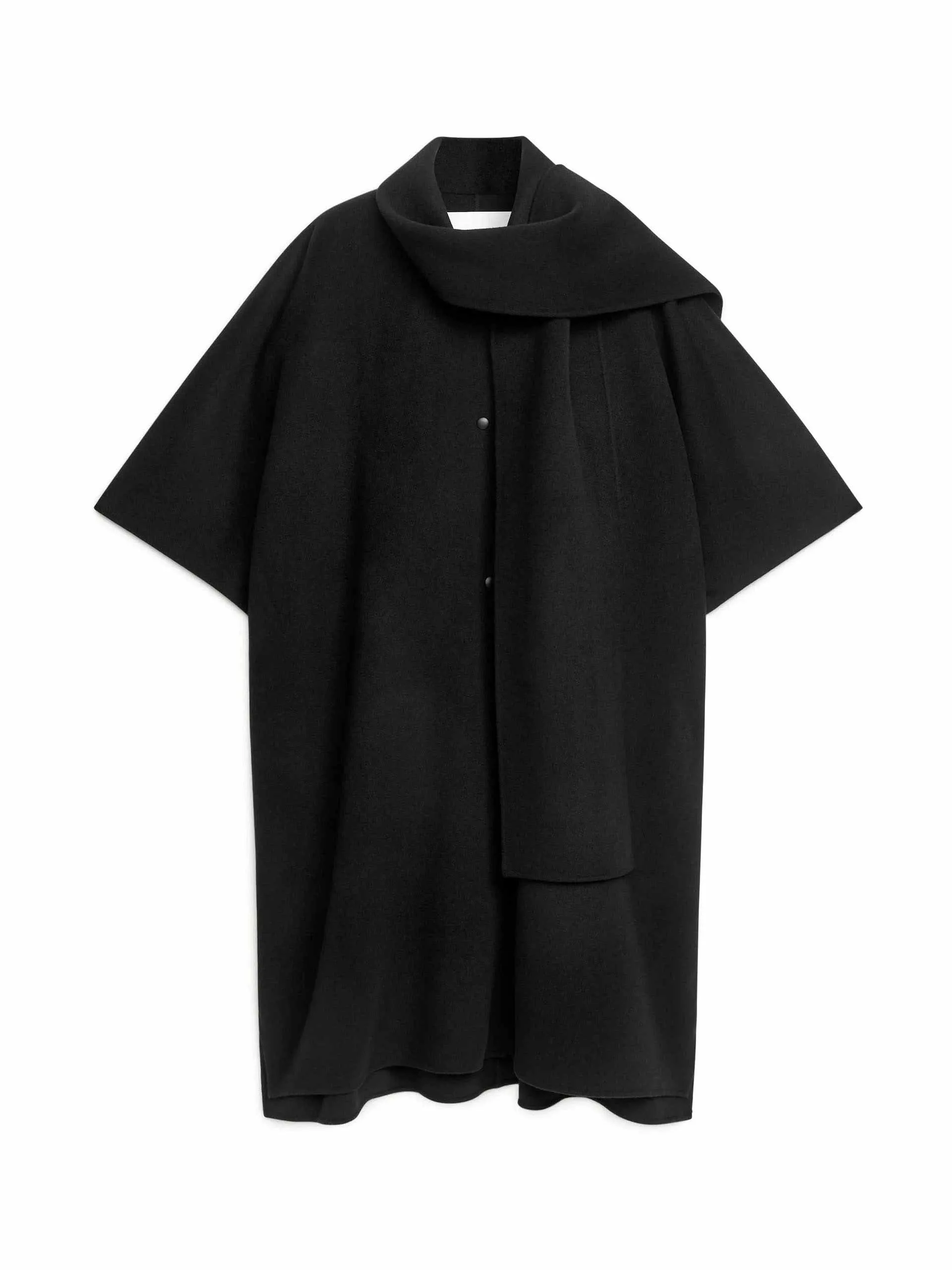 Black wool cape