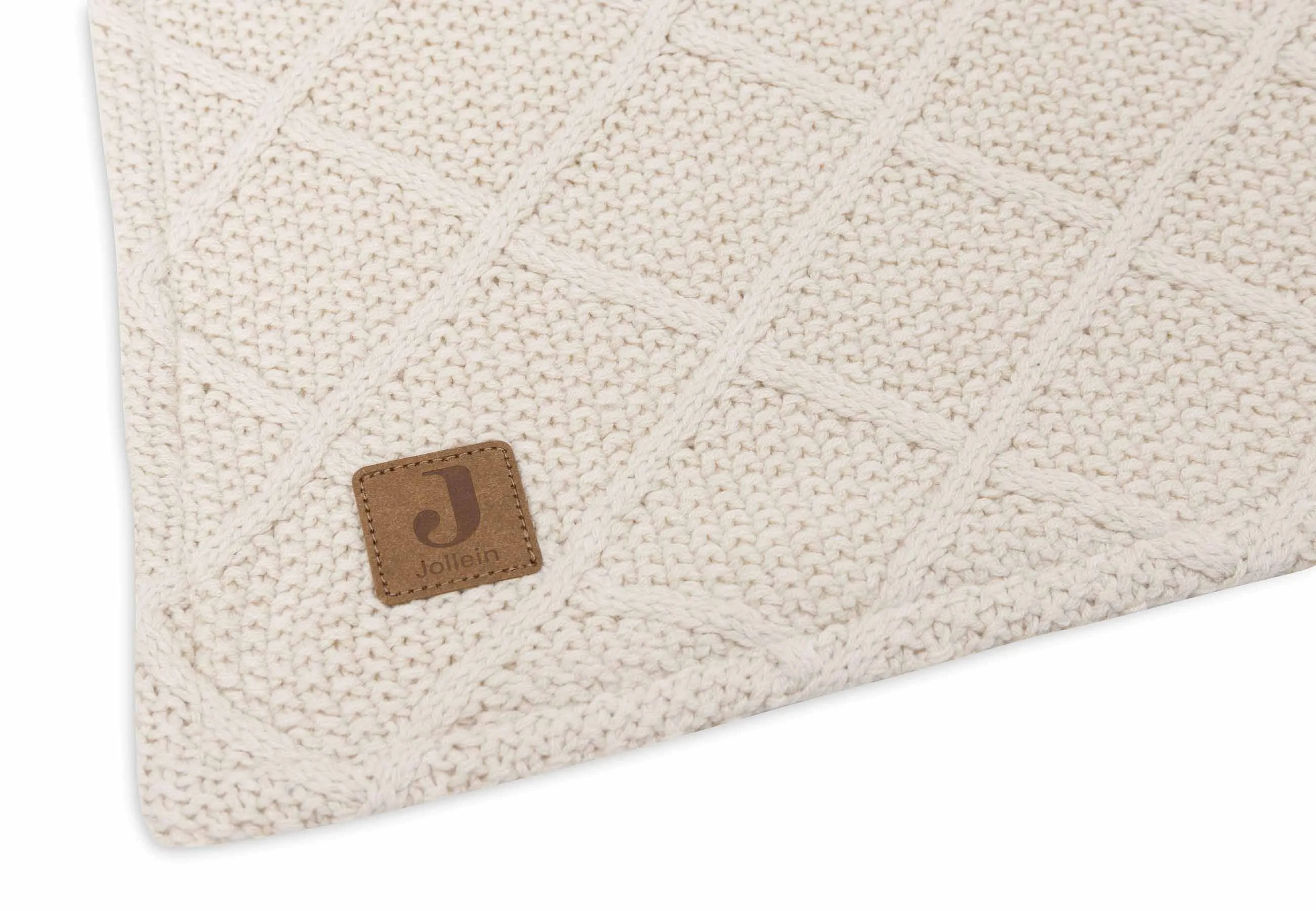 Blanket Cot 100x150cm Check Knit - Oatmeal/Teddy Fleece