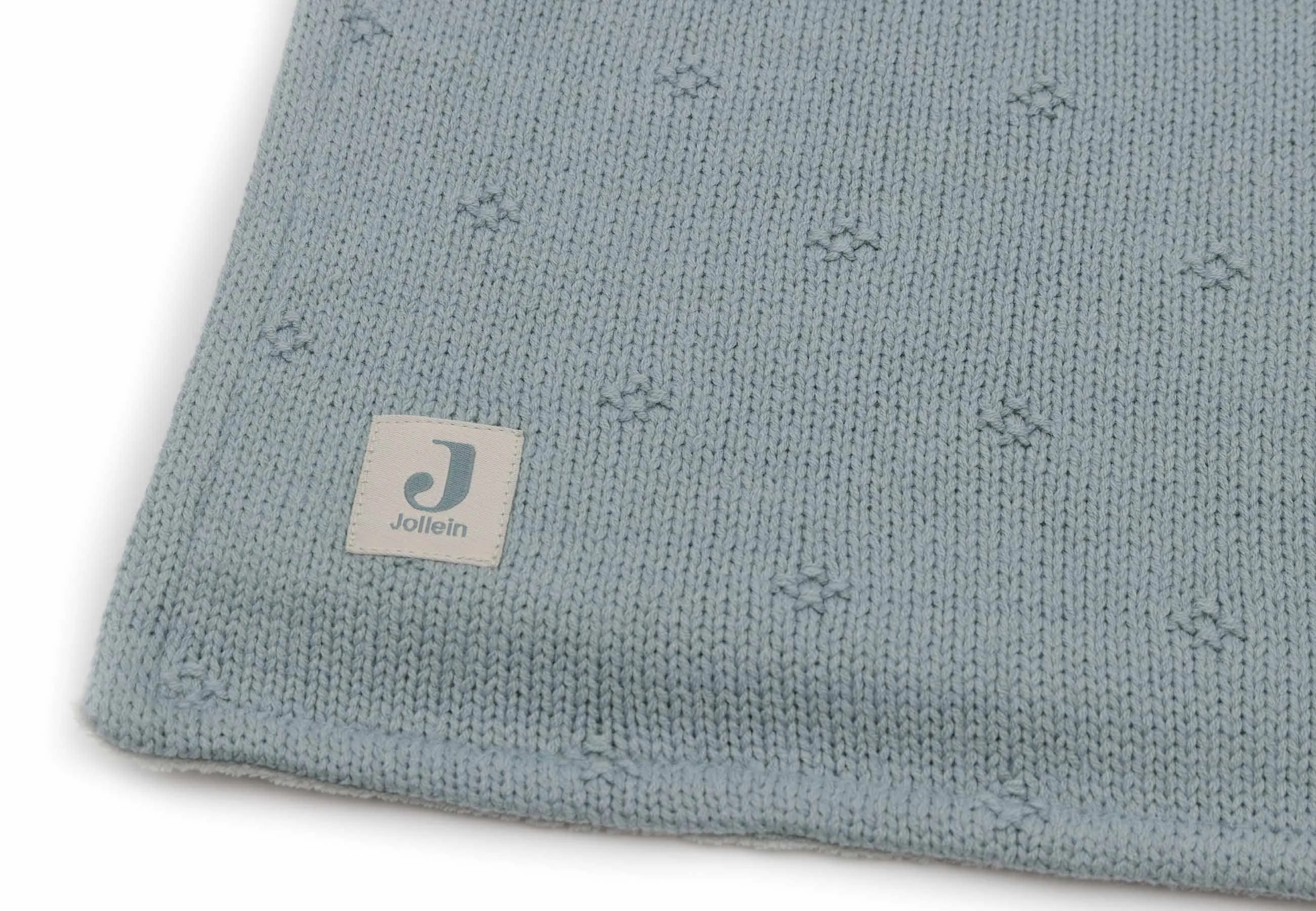 Blanket Cot 100x150cm Cosy Knit - Sea Green/Velvet