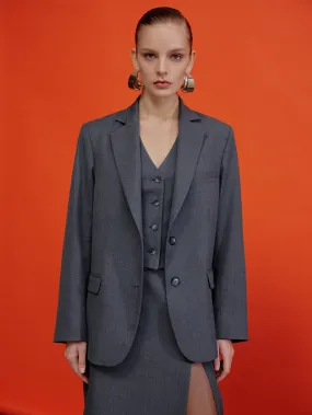 Boxy Oversize Blazer in Grey