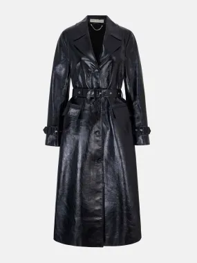 Brady trench coat in navy leather