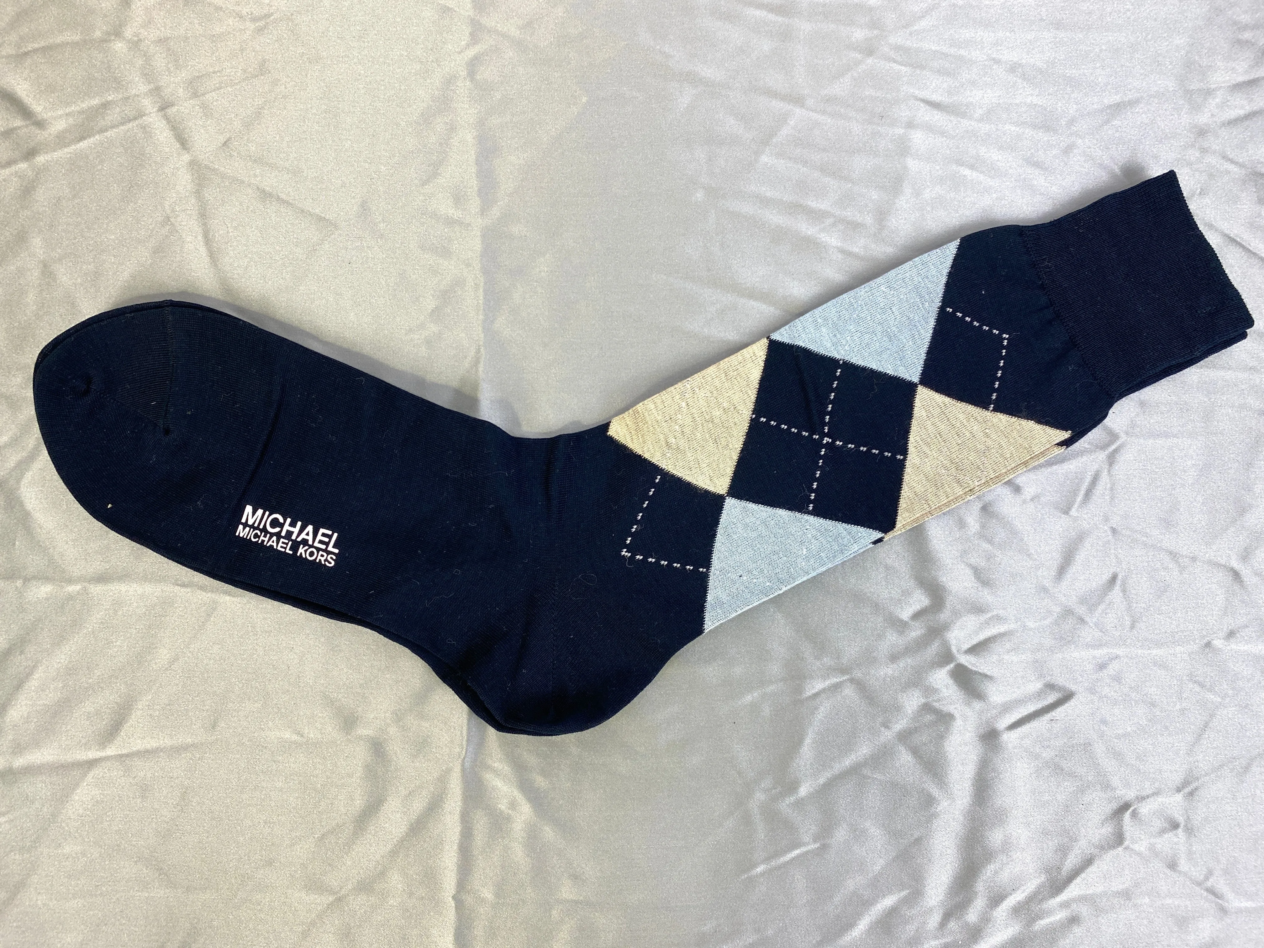 Brand New Michael Kors Designer Men's Argyle Dress Socks, x1 Pair