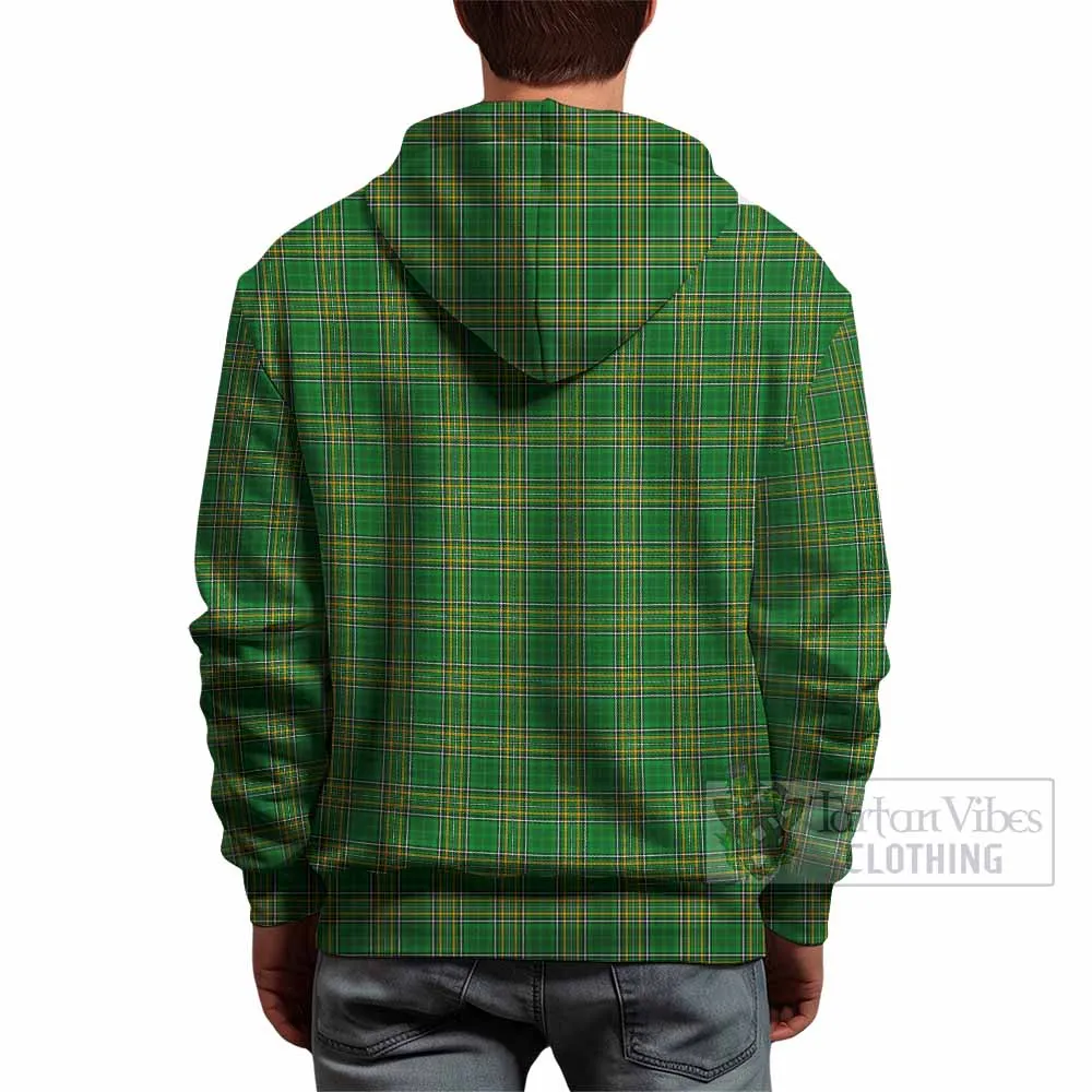 Burt Irish Clan Tartan Hoodie with Coat of Arms