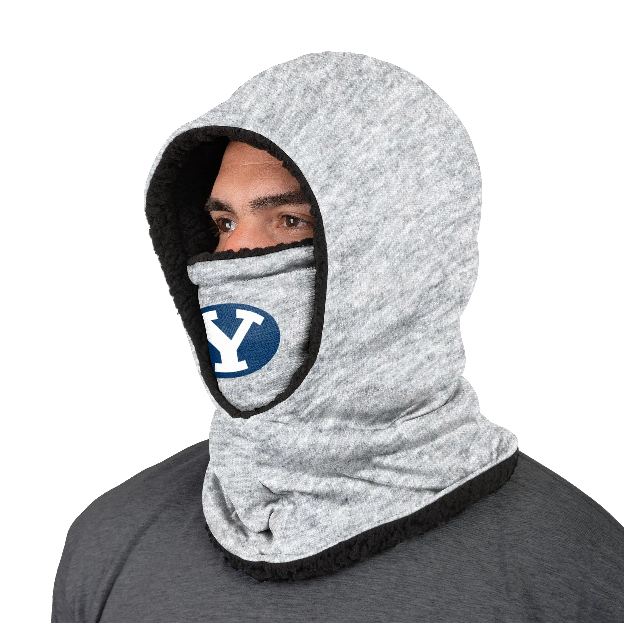 BYU Cougars NCAA Heather Grey Big Logo Hooded Gaiter