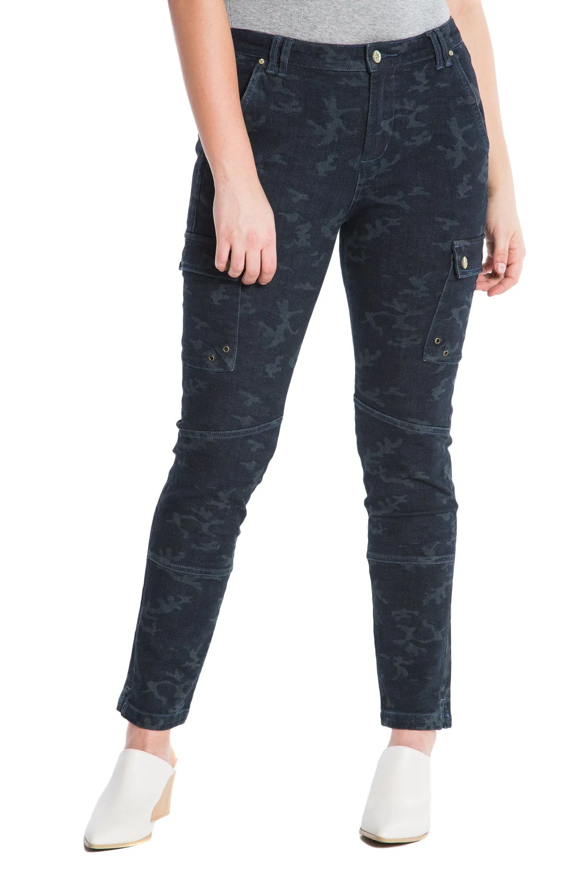 Cargo skinny denim in Tinted Camo